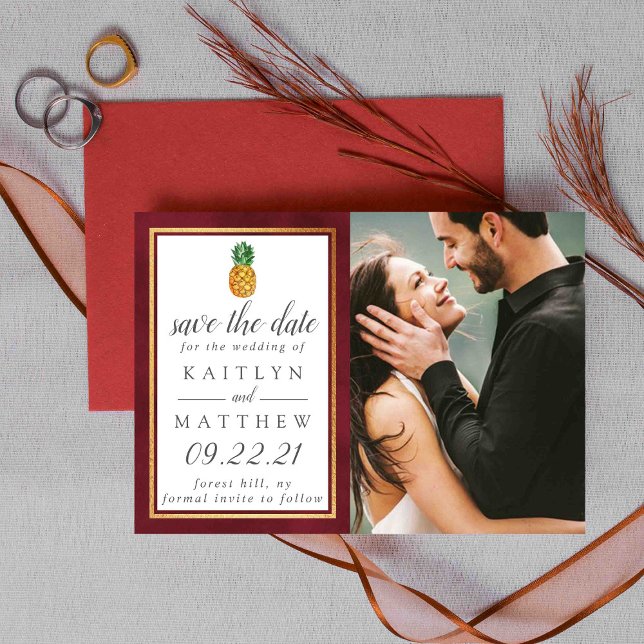 Tropische Ananas Hochzeit rettet das Datum Save The Date (Von Creator hochgeladen)