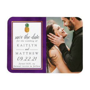 Tropische Ananas Hochzeit speichern das Date Magne Magnet