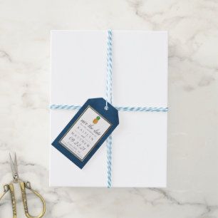 Tropische Ananas Hochzeit speichern das Datum Gesc Geschenkanhänger