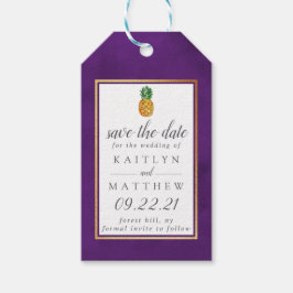 Tropische Ananas Hochzeit speichern das Datum Gesc Geschenkanhänger