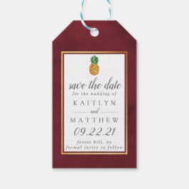 Tropische Ananas Hochzeit speichern das Datum Gesc Geschenkanhänger