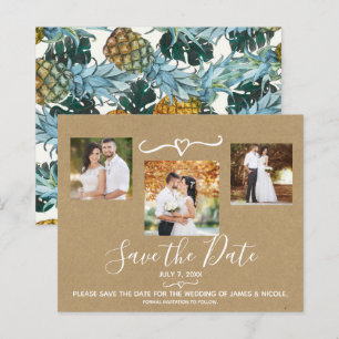 Tropische Ananas Hochzeitsfoto Save the Date