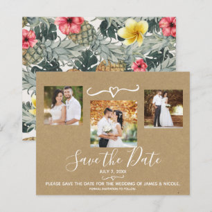 Tropische Ananas Hochzeitsfoto Save the Date