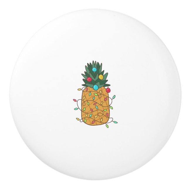Tropische Ananas Keramikknauf (Vorderseite)