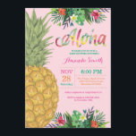 Tropische Ananas Kinderdusche Einladung<br><div class="desc">Einladung zur tropischen Ananas-Babydusche. Aloha. Mädchendusche. Tropisches Party. Summer Hawaiian Laua Verlasse. Für weitere Anpassungen klicken Sie bitte auf die Schaltfläche "Anpassen" und verwenden Sie unser Designwerkzeug,  um diese Vorlage zu ändern.</div>