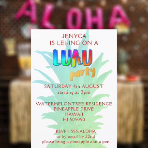 Tropische Ananas-Kitschige Luau-Party-Einladung Einladung