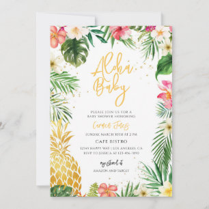 Tropische Ananas-Luau-Baby-Party Einladung