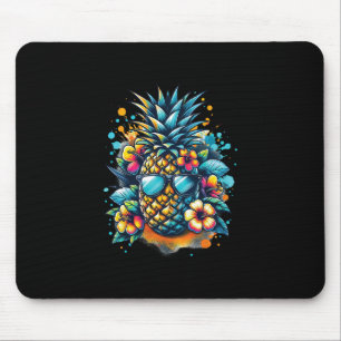 Tropische Ananas mit Shades Retro Sommer Stimmung Mousepad