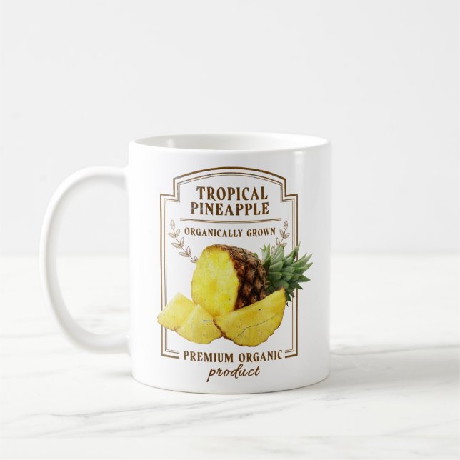 Tropische Ananas, ökologisch angebaut Kaffeetasse (Links)
