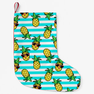 Tropische Ananas: Retro-Sonnenbrillen Muster. Kleiner Weihnachtsstrumpf