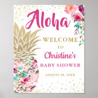 Tropische Ananas Rosa BläsernBaby Dusche Begrüßung