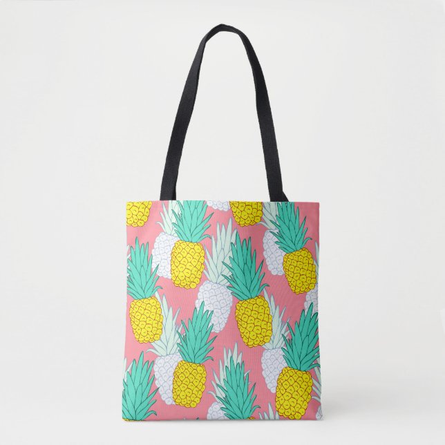 Tropische Ananas: Roter Cartoon Chic. (Vorderseite)