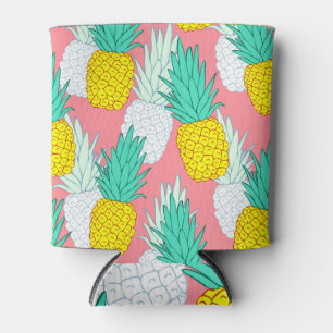 Tropische Ananas: Roter Cartoon Chic. Dosenkühler