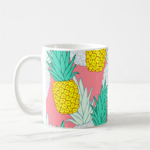 Tropische Ananas: Roter Cartoon Chic. Kaffeetasse