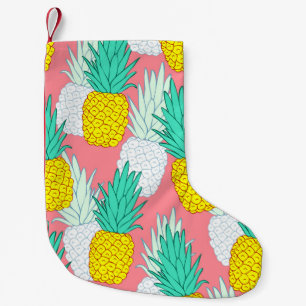 Tropische Ananas: Roter Cartoon Chic. Kleiner Weihnachtsstrumpf