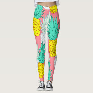 Tropische Ananas: Roter Cartoon Chic. Leggings