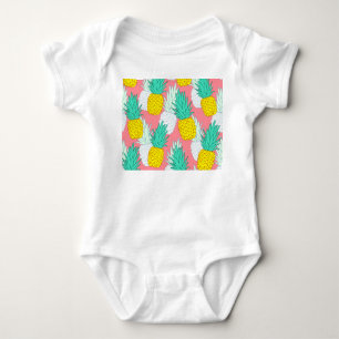 Tropische Ananas: Rotes Cartoon-Chic. Baby Strampler
