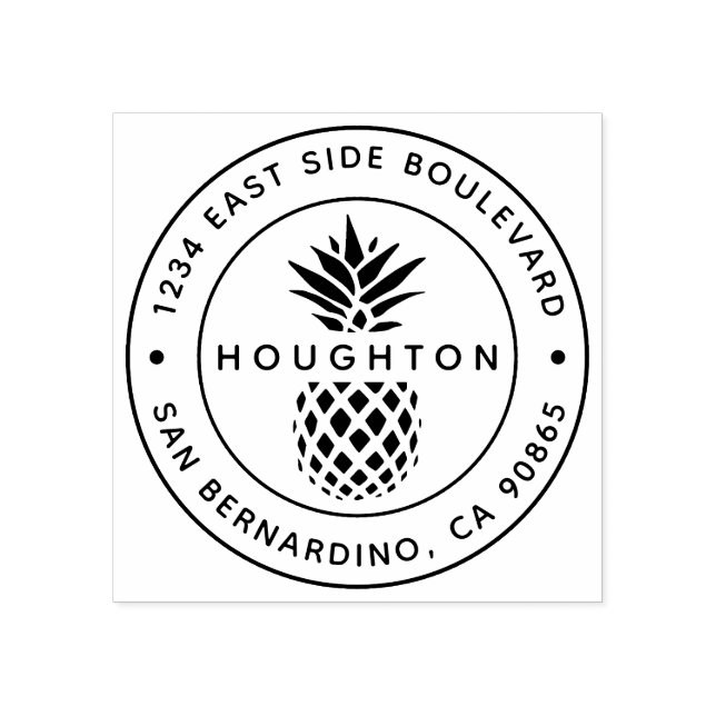 Tropische Ananas-Rücksendeadresse Gummistempel (Prägung)