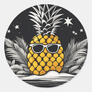 Tropische Ananas-Ruhe Runder Aufkleber