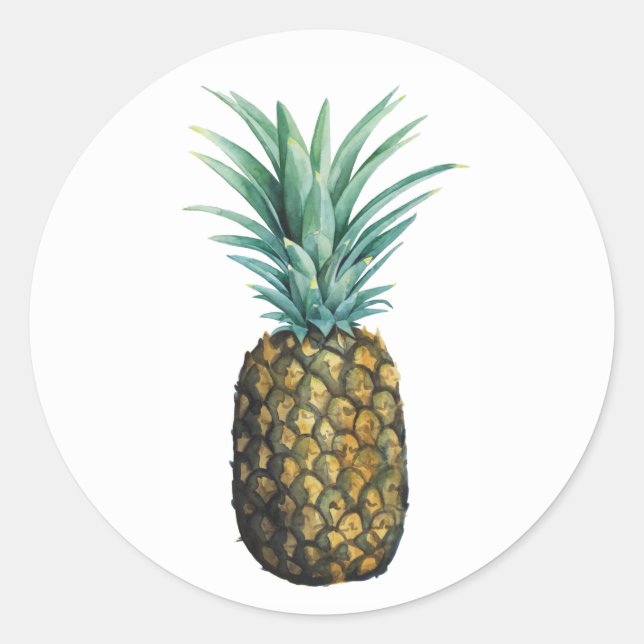 Tropische Ananas Runder Aufkleber (Vorderseite)