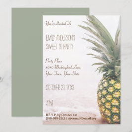 Tropische Ananas Sommer Beach Sweet 16 Geburtstag Einladung