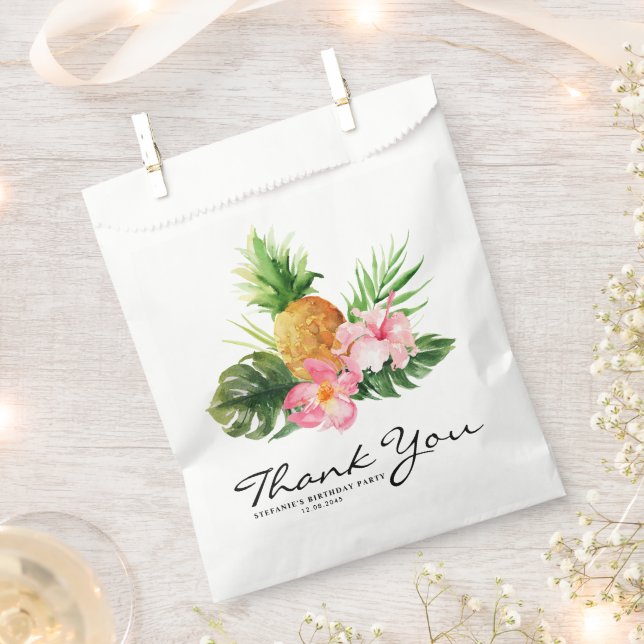 Tropische Ananas Sommer Geburtstagsfeier Geschenktütchen (Ausgeschnitten)