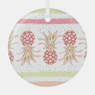 Tropische Ananas Sommer Nahtlose Print Ornament Aus Glas