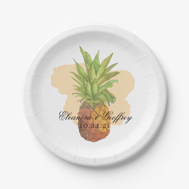 Tropische Ananas Sommerkollektion Pappteller (Vorderseite)