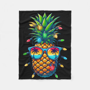 Tropische Ananas-Sungl-Weihnachtslichter Weihnacht Fleecedecke