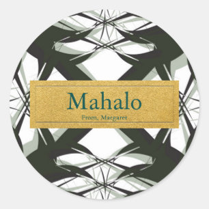 Tropische Ananas Tops Elegantes Etikett Runder Aufkleber