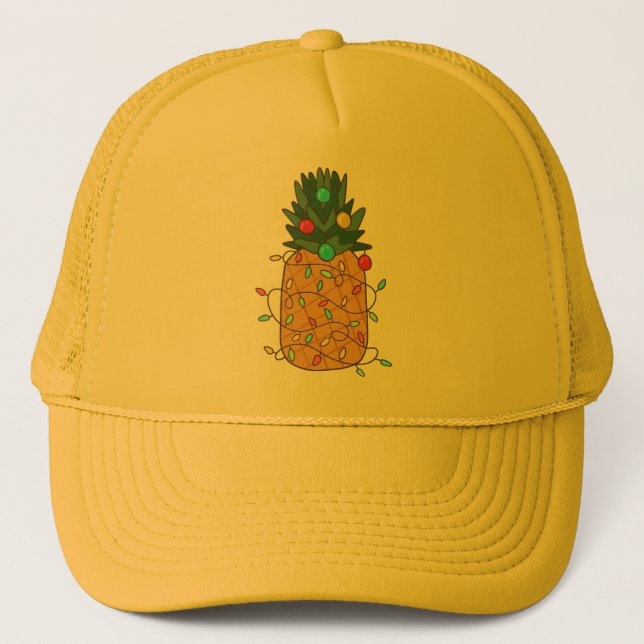Tropische Ananas Truckerkappe (Vorderseite)