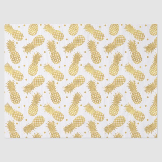 Tropische Ananas und Confetti-Punkte Seidenpapier (Vorderseite)