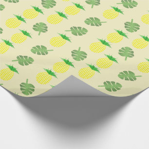 Tropische Ananas- und Palmenmuster-Blätter Geschenkpapier