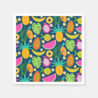 Tropische Ananas Wassermelone Banana Früchte Serviette