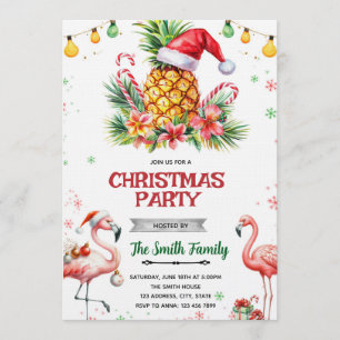 Tropische Ananas-Weihnachtseinladung Einladung