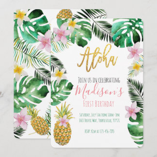 Tropische Ananas zum Geburtstag Einladung