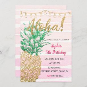 Tropische Ananas zum Geburtstag Einladung