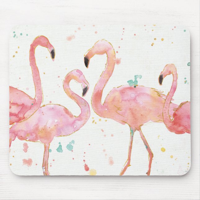 Tropische | Ansammlung der Flamingos Mousepad (Vorne)