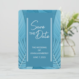 Tropische Aquamarine Hochzeit Speichern Sie die Da Save The Date