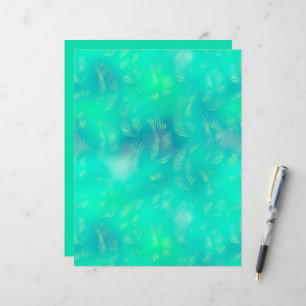 Tropische Aquamarine Palm-Blätter Gradient Scrapbo