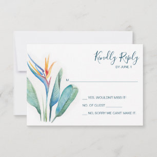 Tropische Aquarell-Botanik-RSVP-Beilage RSVP Karte