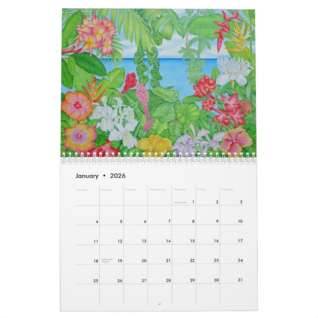 Tropische Aquarelle Kalender (Jan 2026)