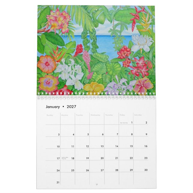 Tropische Aquarelle Kalender (Jan 2027)