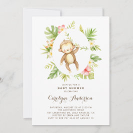 Tropische Aquarellendusche für Affen Einladung