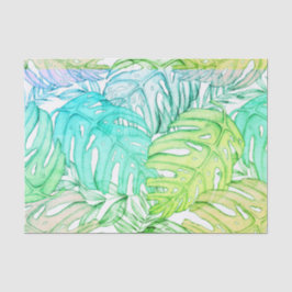 Tropische Aquarellfarbe Pastel Monstera Seidenpapier