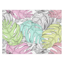 Tropische Aquarellfarbe Pastel Monstera Tischdecke