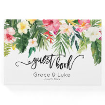 Tropische Aquarellfarben-Blume Hochzeitsbuch