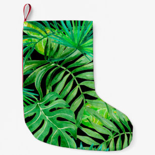 Tropische Aquarellfarben: Nahtlose Eleganz. Kleiner Weihnachtsstrumpf