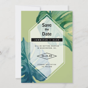 Tropische Aquarellfolien Save the Date