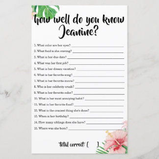 Tropische Babydusche, wie gut Sie Mama kennen